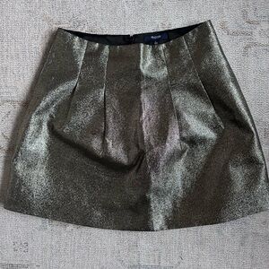 Madewell Shiny Gold Metallic Mini Skirt